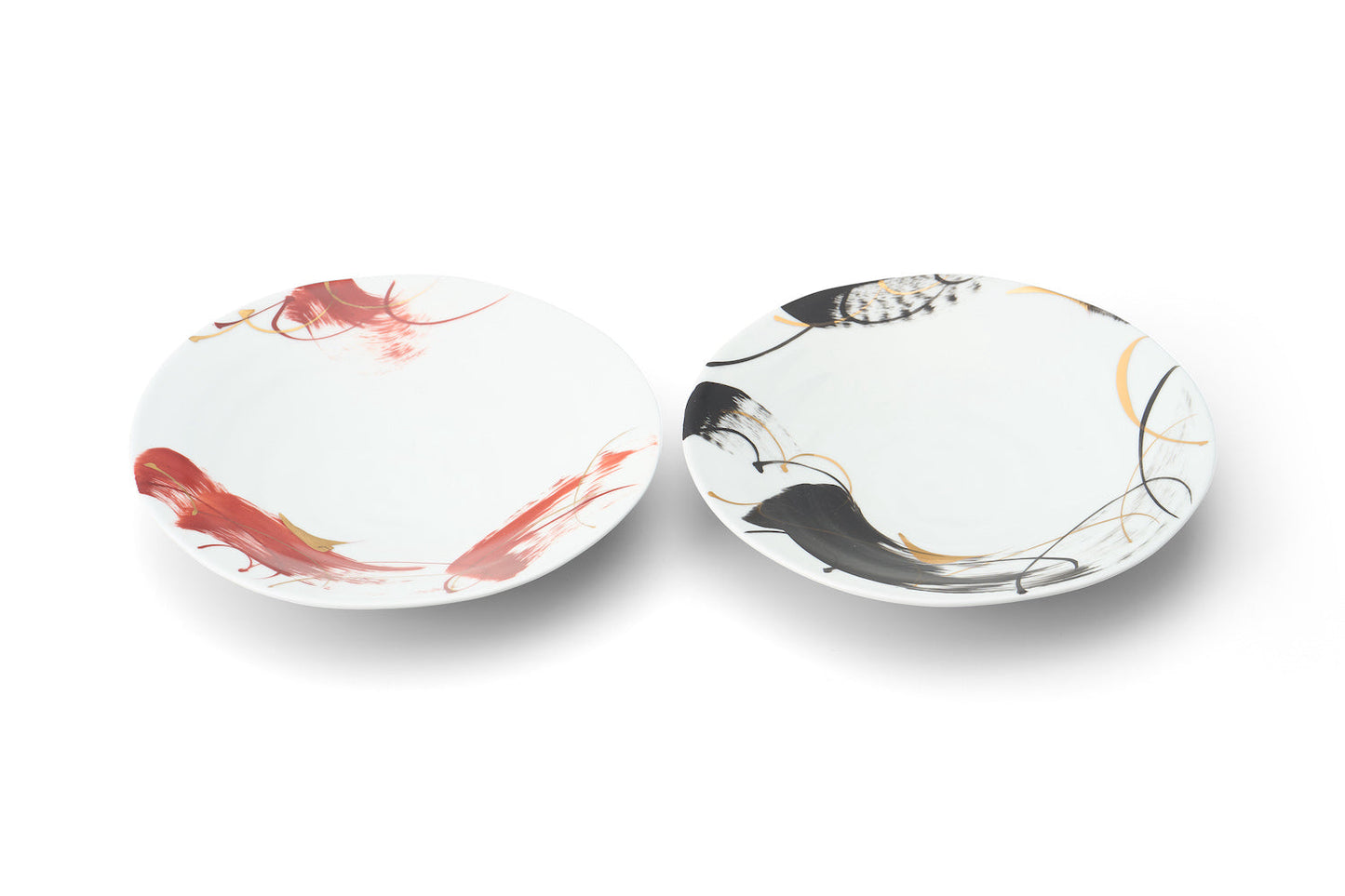 Red-brushed deformed 7" dish