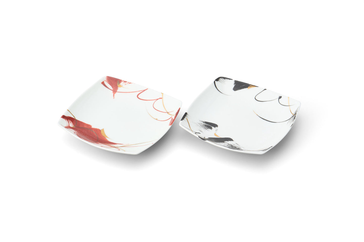 Red-brushed small plate