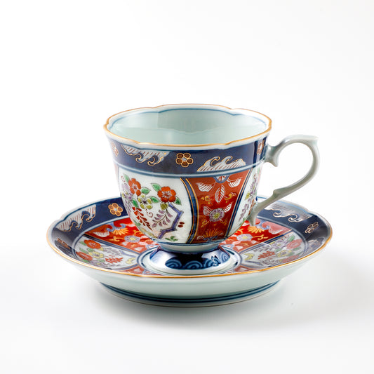 KOIMARI FUJIBANA Coffee Cup and Sausor