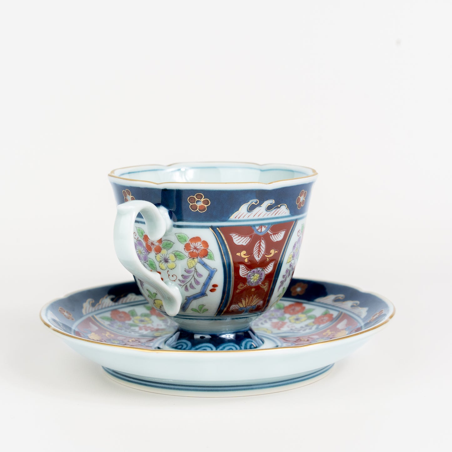 KOIMARI FUJIBANA Coffee Cup and Sausor