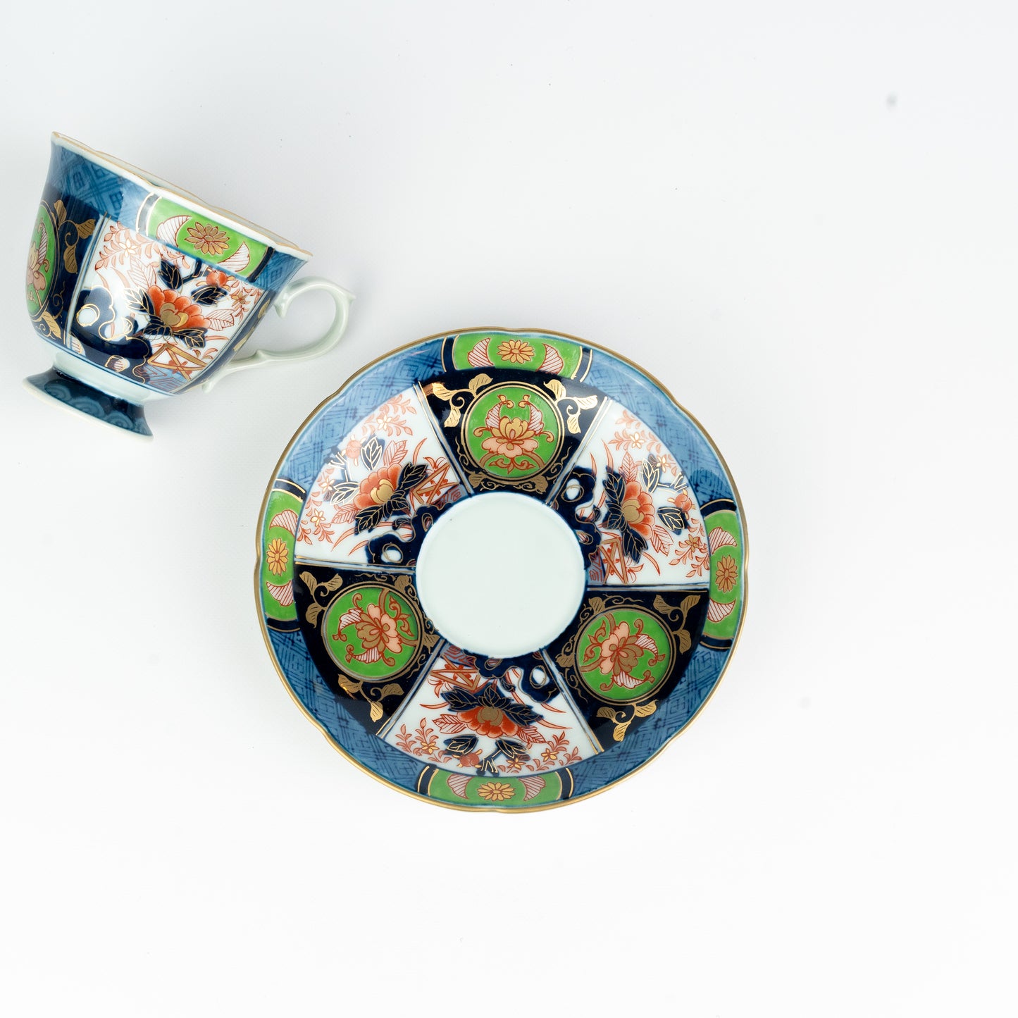 KINSAI BOTAN Coffee Cup and Saucer (Green)