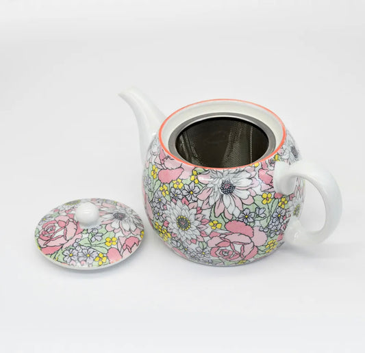 Shinmaru pot (with U tea strainer) Teyer (garden red / black)