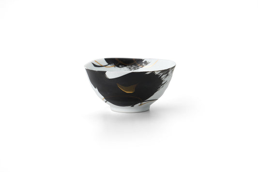black brush-eye shaped rice bowl