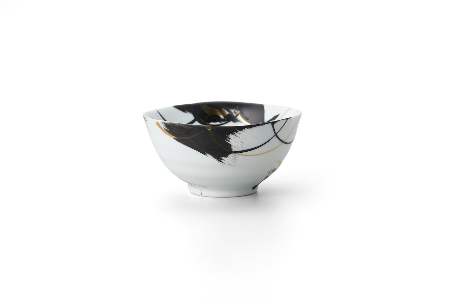black brush-eye shaped rice bowl