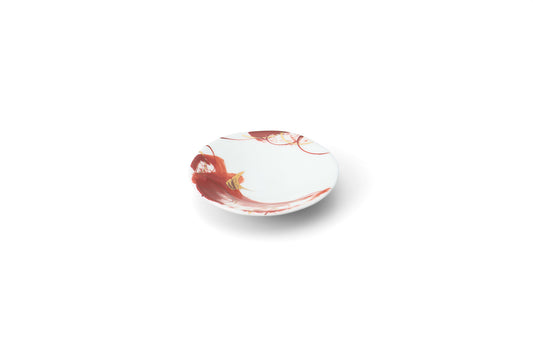 Red-brushed deformed small dish