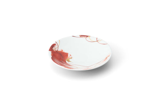 Red-brushed deformed 5" dish.