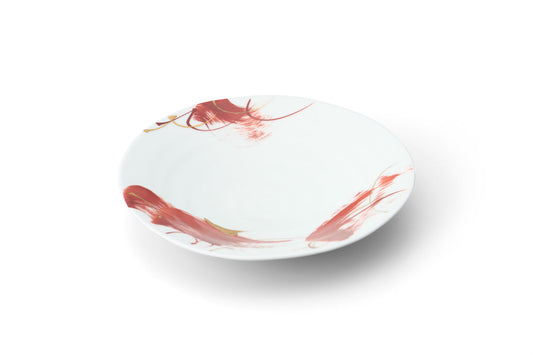 Red-brushed deformed 7" dish