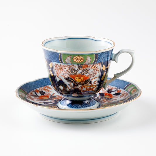 KINSAI BOTAN Coffee Cup and Saucer (Green)