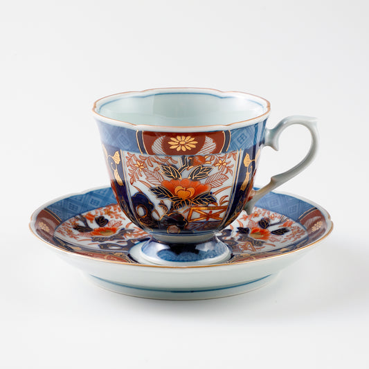 KINSAI BOTAN Coffee Cup and Saucer (Red)